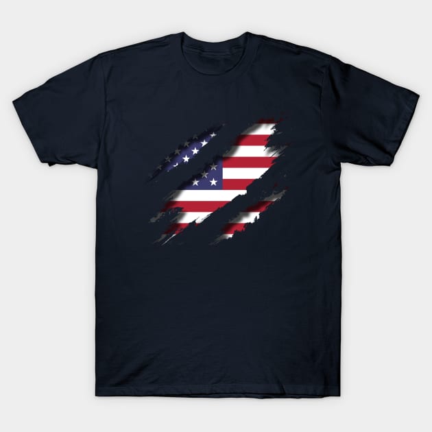 United States of America Shredding T-Shirt by blackcheetah